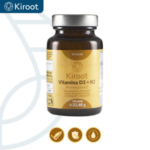 Vit D y K2 120 Perlas Kiroot