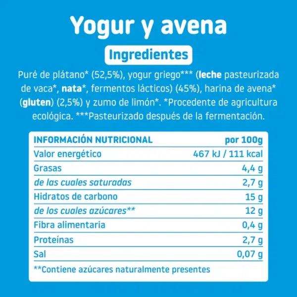 Pouch yogurt y avena BIO - Imagen 3
