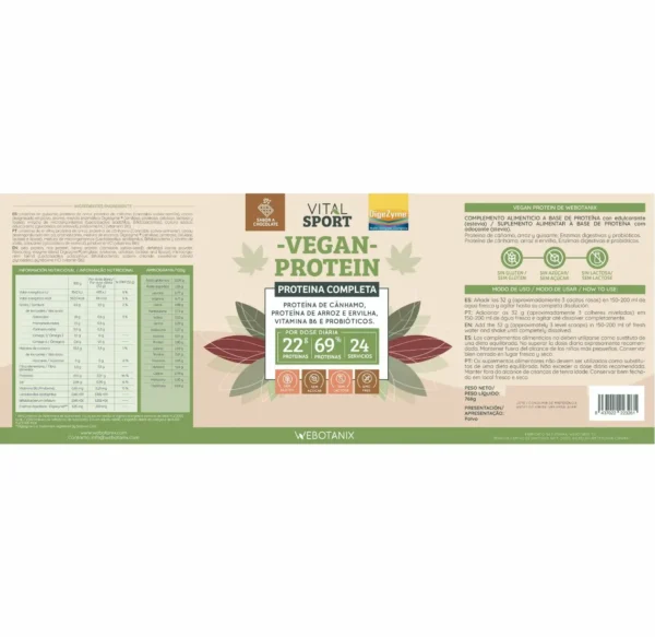 Vegan Protein de Cáñamo (sabor chocolate) - Imagen 2