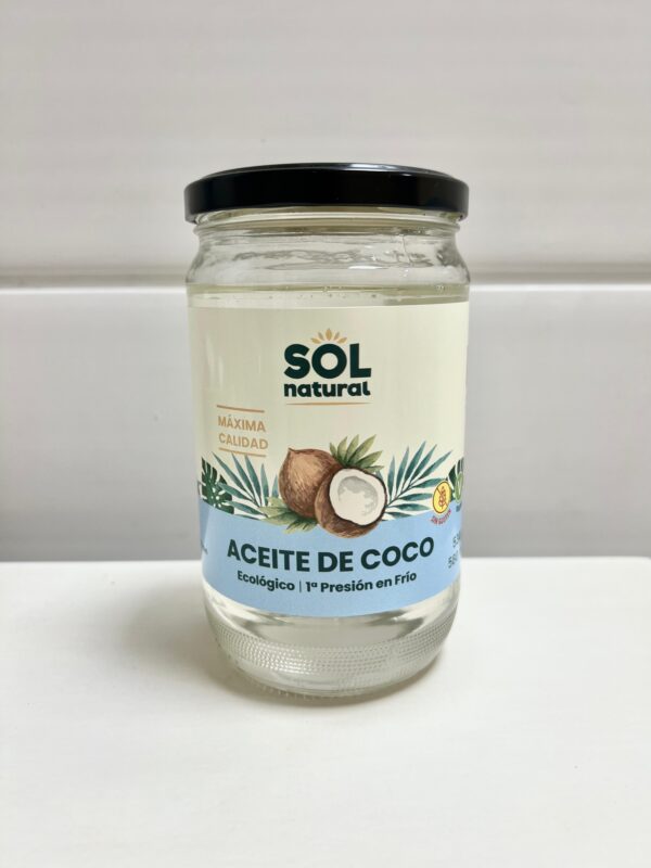 Aceite de coco virgen extra ecológico 580 ml sol natural