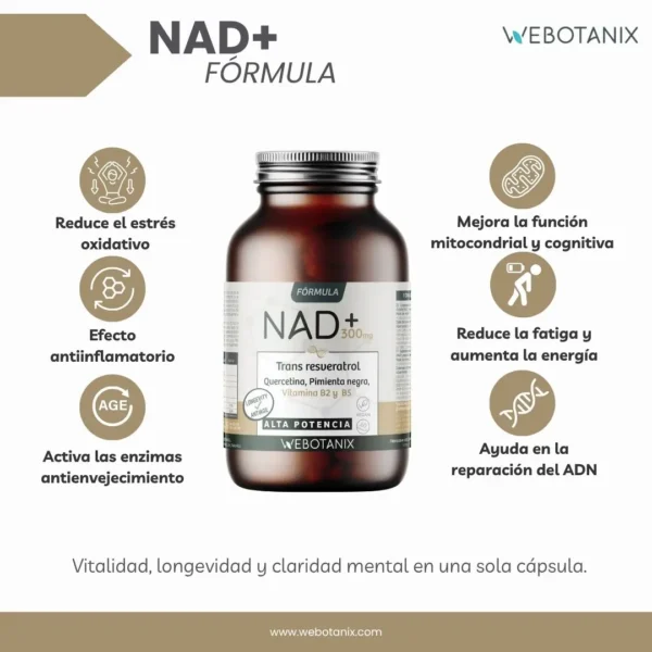 NAD+ Trans Resveratrol Fórmula webotanix - Imagen 2