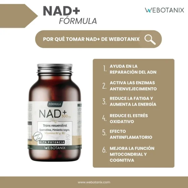 NAD+ Trans Resveratrol Fórmula webotanix - Imagen 3