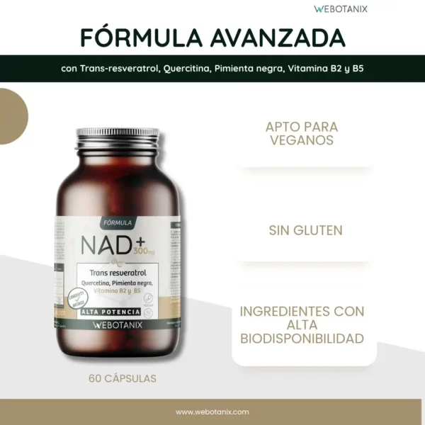 NAD+ Trans Resveratrol Fórmula webotanix - Imagen 7