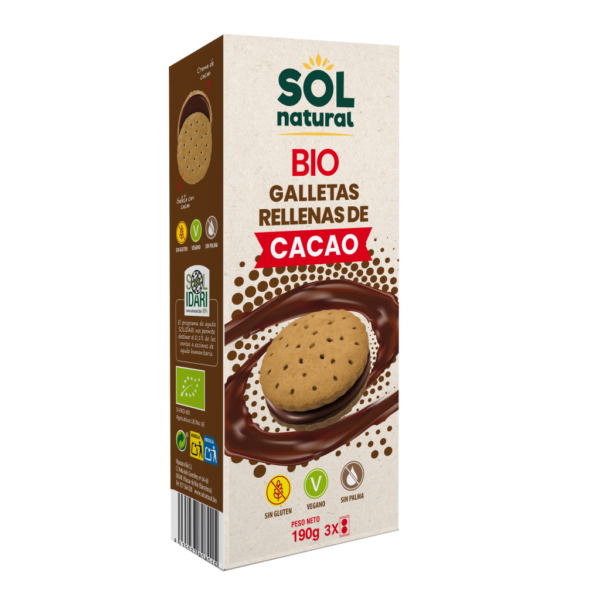 Galletas rellenas de cacao bio